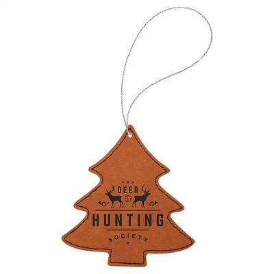 Rawhide Laserable Leatherette Tree Ornament, 4"x4"