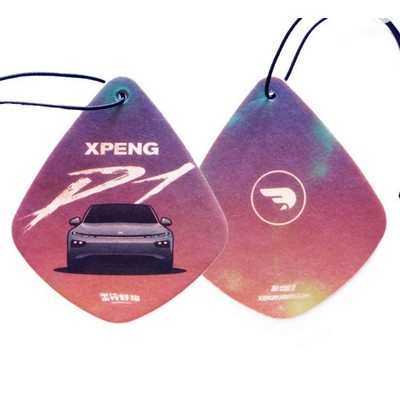 3.25" Die Cut Shape Custom Full Color Printed Air Freshener w/Juicy Peach Scent