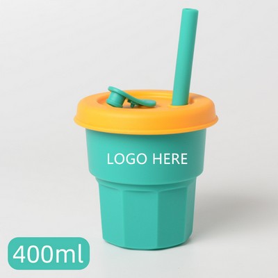 10 Oz. Kids Cup w/Silicone Straw & Lid