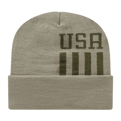 Cap America® USA Made Patriotic Knit Cap