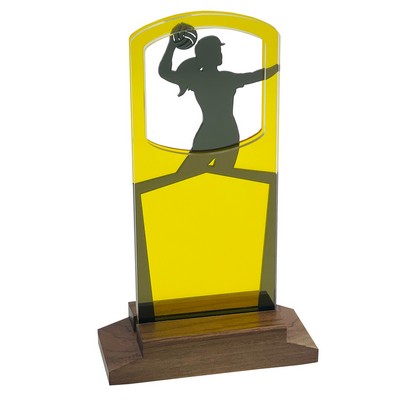 Volleyball - Women's Award Natural Wood Base