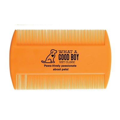 Orange Neon Flea Comb (3.5" x 2.063")