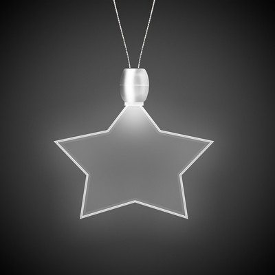 24" White Star Light-Up Pendant Necklace(Digi-Print)