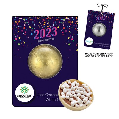 New Years Mega Hot Chocolate Bomb Billboard Card - White Chocolate