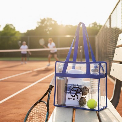 Basic Clear Stadium Security Zipper Tote Bag