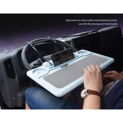 2" 1 Adjustable Auto Steering Wheel Desk Back Seat Tray Eating Laptop Tray For Truck Bus Car