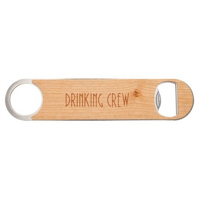 1 1/2" x 7" Bottle Opener with Wood Veneer