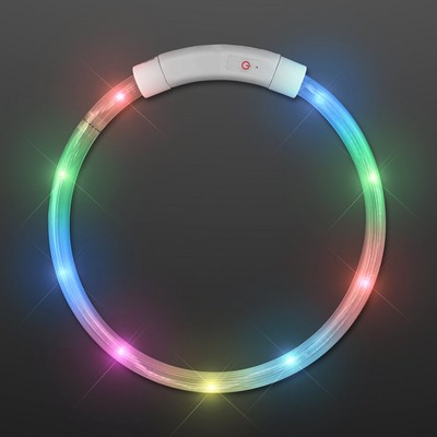Bright Light Up Dog Collar, Rechargeable 20" - BLANK