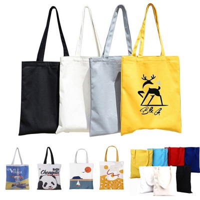 Large Capacity Solid Color Canvas Tote Bag