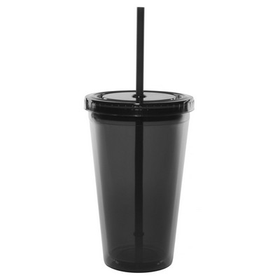 16 oz. Dark Graphite Double Wall Acrylic Translucent Tumbler