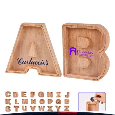 Wooden Letter Money Jar