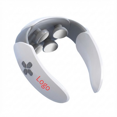 Cordless Smart Silicone Neck Massager With Heat And Pulse