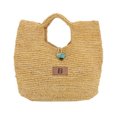 Foldable Straw Woven Beach Tote Bag