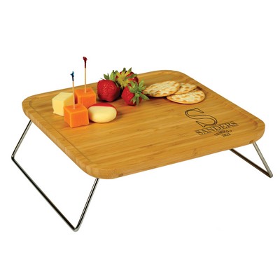 Bamboo Charcuterie Board / Folding Tray 11" X 11"