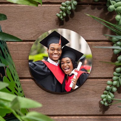 3.75" Round Cork Back Photo Coasters