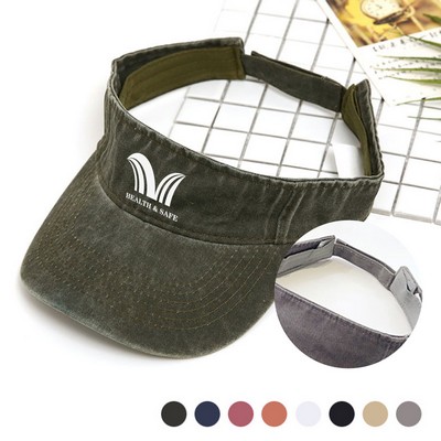 Sun Visor Hats Adjustable Empty Top Cotton Ball Caps