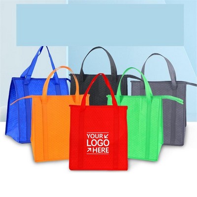 Non-Woven Insulated Custom Shopper Lunch Tote Bag