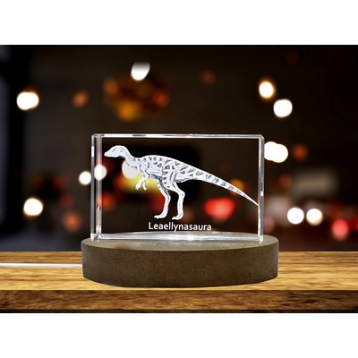 Leaellynasaura Dinosaur 3D Engraved Crystal Keepsake