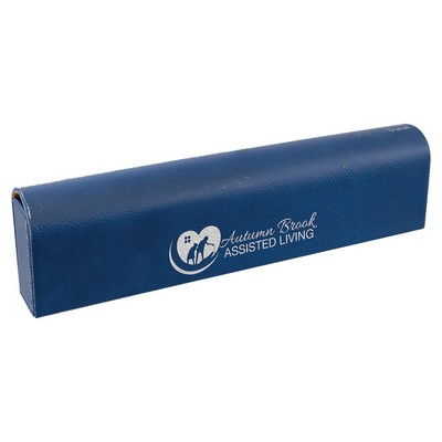 Faux Leather Pill Box, Blue, 9 3/4" x 2 1/2"