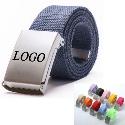 Multiple Colors Stylish Metal Buckle Canvas Belt