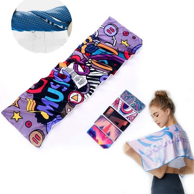 31" x 12" Customized Full Color Cooling Towel
