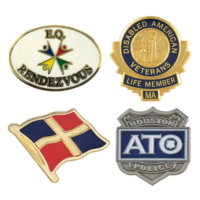 Custom Lapel Pins - 1" Die Struck Soft Enamel
