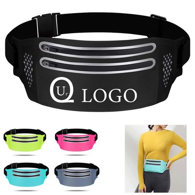2 Zipper Pockets Running Belt Fanny Pack for Running