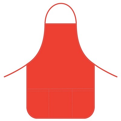 Basic Apron 20"x28" with pockets-Round corner -Polycotton