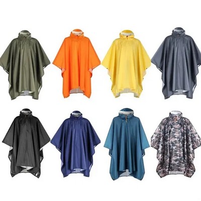 3" 1 Waterproof Multi-Use Hooded Rain Poncho for Adults