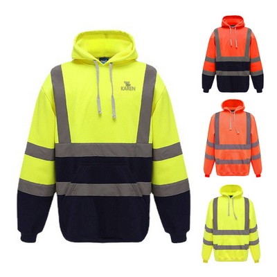 Winter Proof Fleece Reflective Hooded Sweatshirt