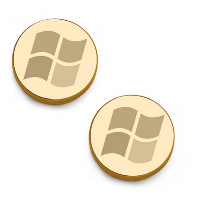 Stainless Steel Round Infinity Gold Engravable Cufflinks