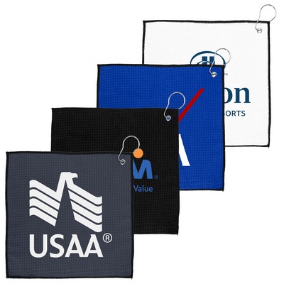 EcoWaffle 12" x 12" rPET Golf Towel
