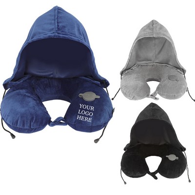 U-shaped Inflatable Pillow With Hood