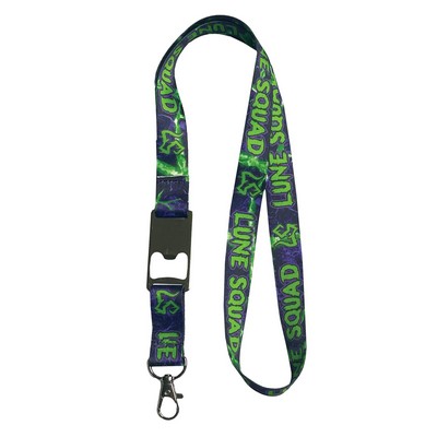 1" Full Color Lanyard w/Bottle Opener Bottle