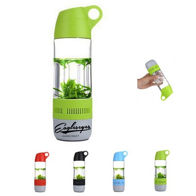 12 Oz Water Bottle with Compass and Bluetooth Speaker