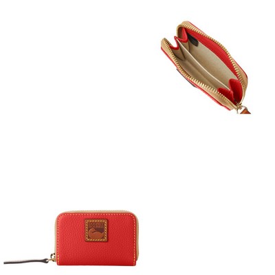 Dooney & Bourke Pebble Grain Zip Around Credit Card Case - Red
