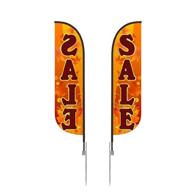 13' Double-Sided Custom Feather Flag with Spike Mount
