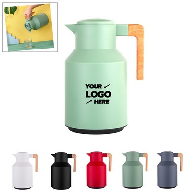 Thermal Coffee Carafe With Wooden Handle