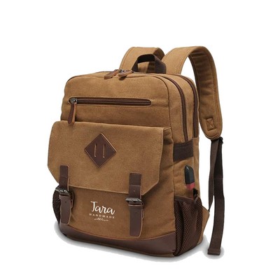 Retro Canvas Leather Backpack