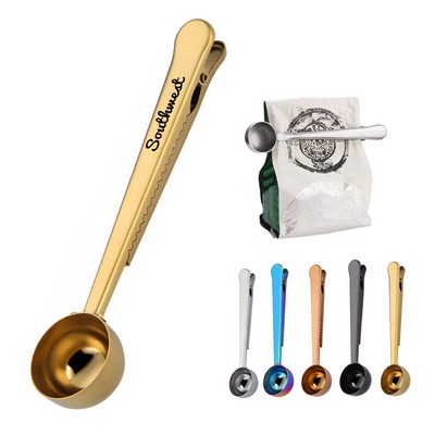 Stainless Steel Coffee Measuring Spoon with Sealing Clip