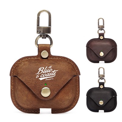 Pu Leather Charging Case Protective Cover with Keychain