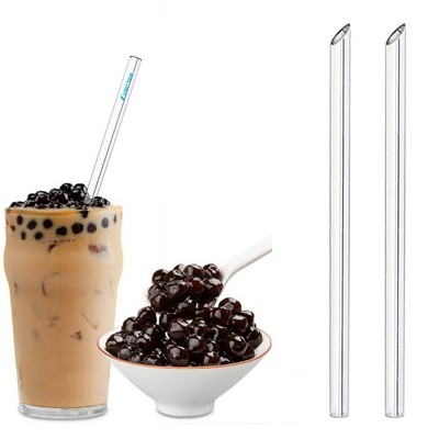 Clear Reusable Boba Glass Straw W/Beveled End
