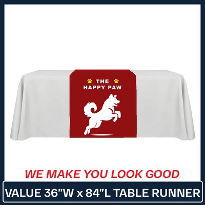 Value 36"W x 84"L Table Runner Full Color Print Dye Sublimation (Full Coverage Dye Sublimation)