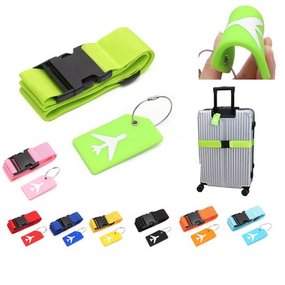 Adjustable Luggage Straps Suitcase Belts W/ Luggage Tag