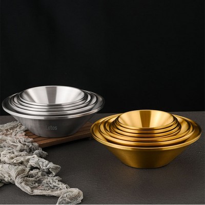 Stainless Steel Broad Brimmed Rice Bowl 37 oz.