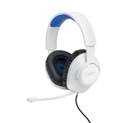 JBL Quantum 100P Console Wired Gaming Headset For Playstation White & Blue