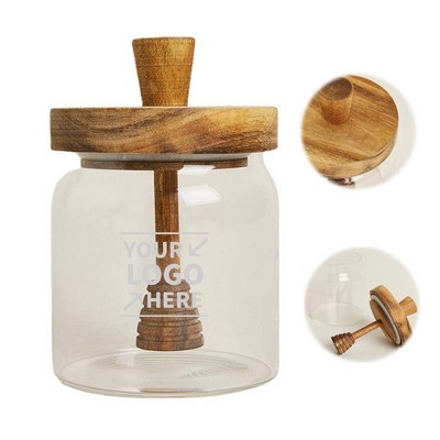 Honey Jar Pot with Dipper Stick