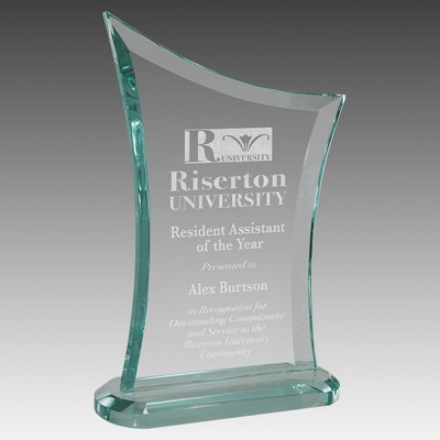 Jade Glass Award with Oval Shaped Base