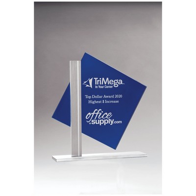 Diamond Glass w/Brushed Aluminum Post and Base