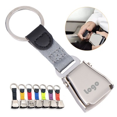 Metal Seatbelt Airplane Buckle KeyChain
